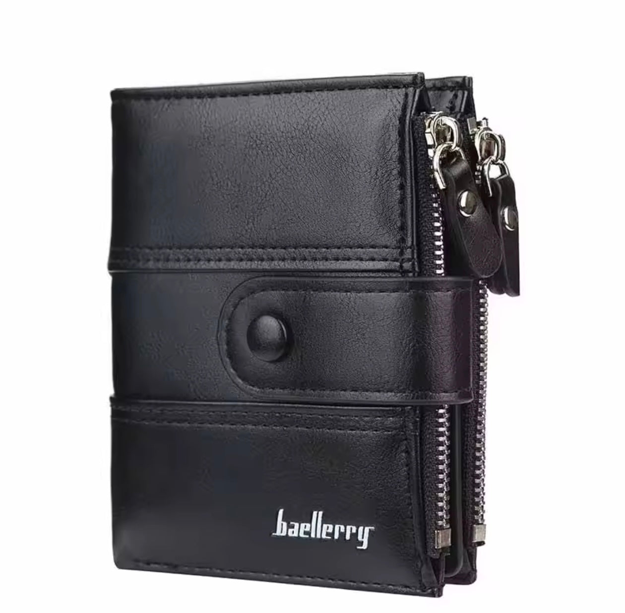 Baellery PU Leather Men Wallet High Quality Zipper Short Wallet